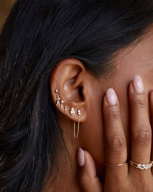 Back side chain earrings online