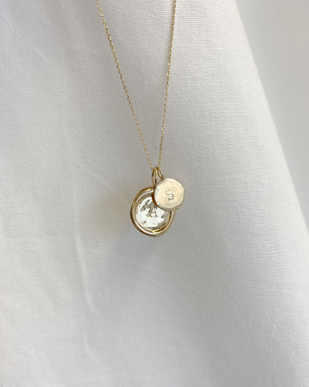 Double Initial Necklace Set (Yellow Gold)