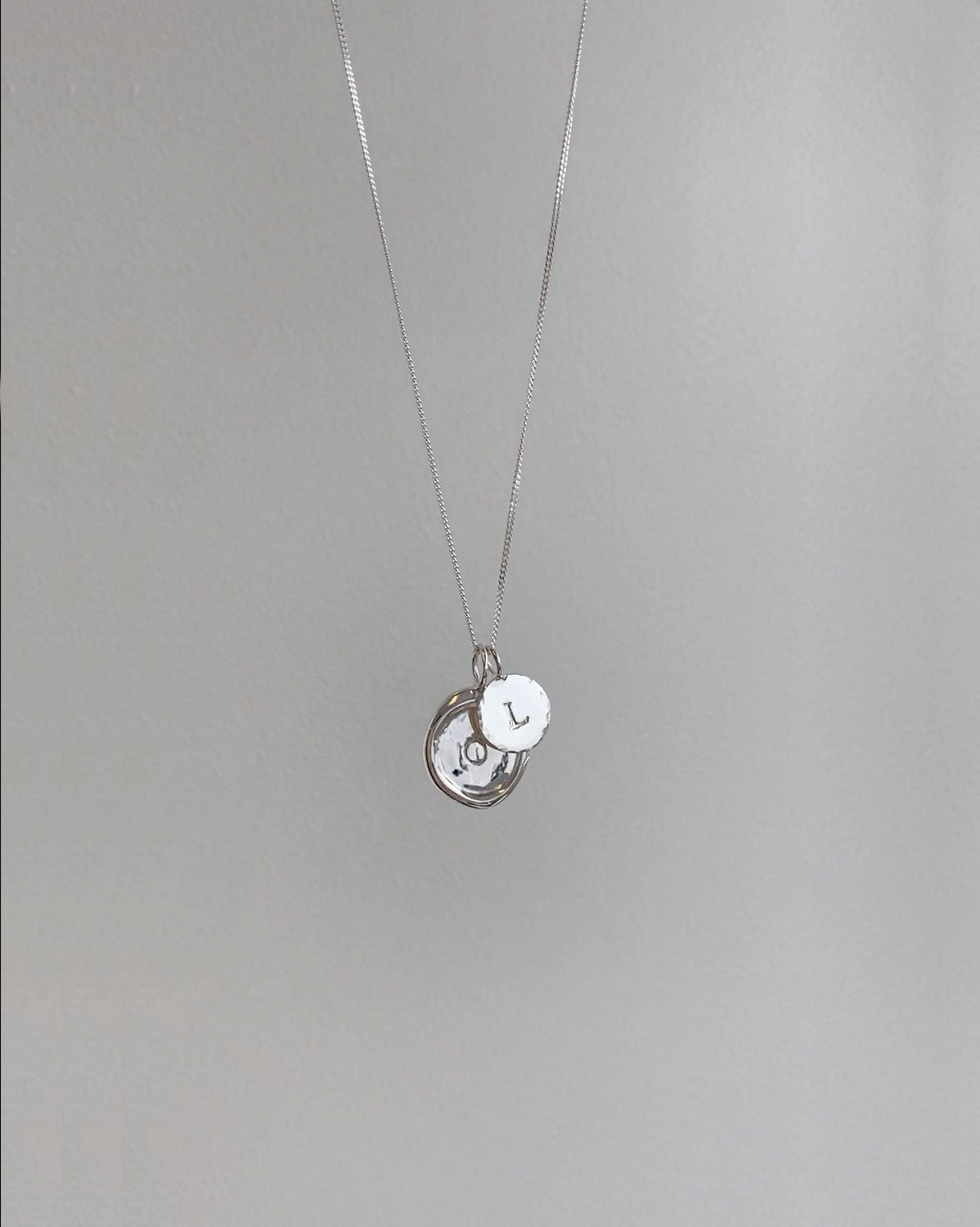 Double Initial Necklace Set (Silver)