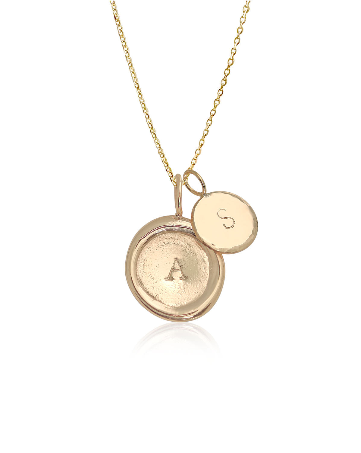 Double Initial Necklace Set (Yellow Gold)