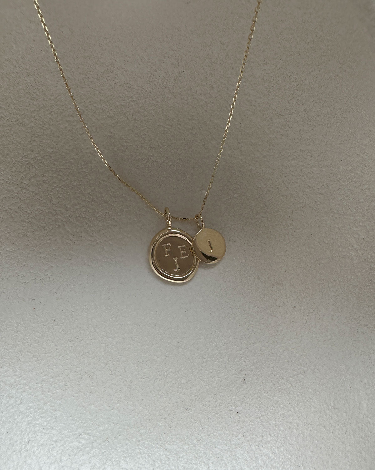 Double Initial Necklace Set (Yellow Gold)