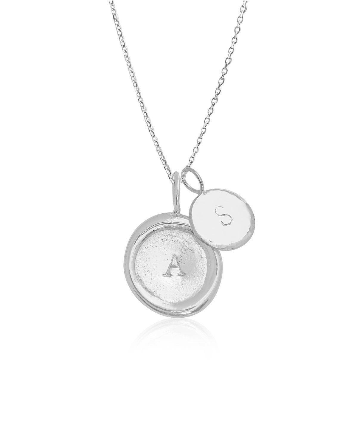 Double Initial Necklace Set (Silver)