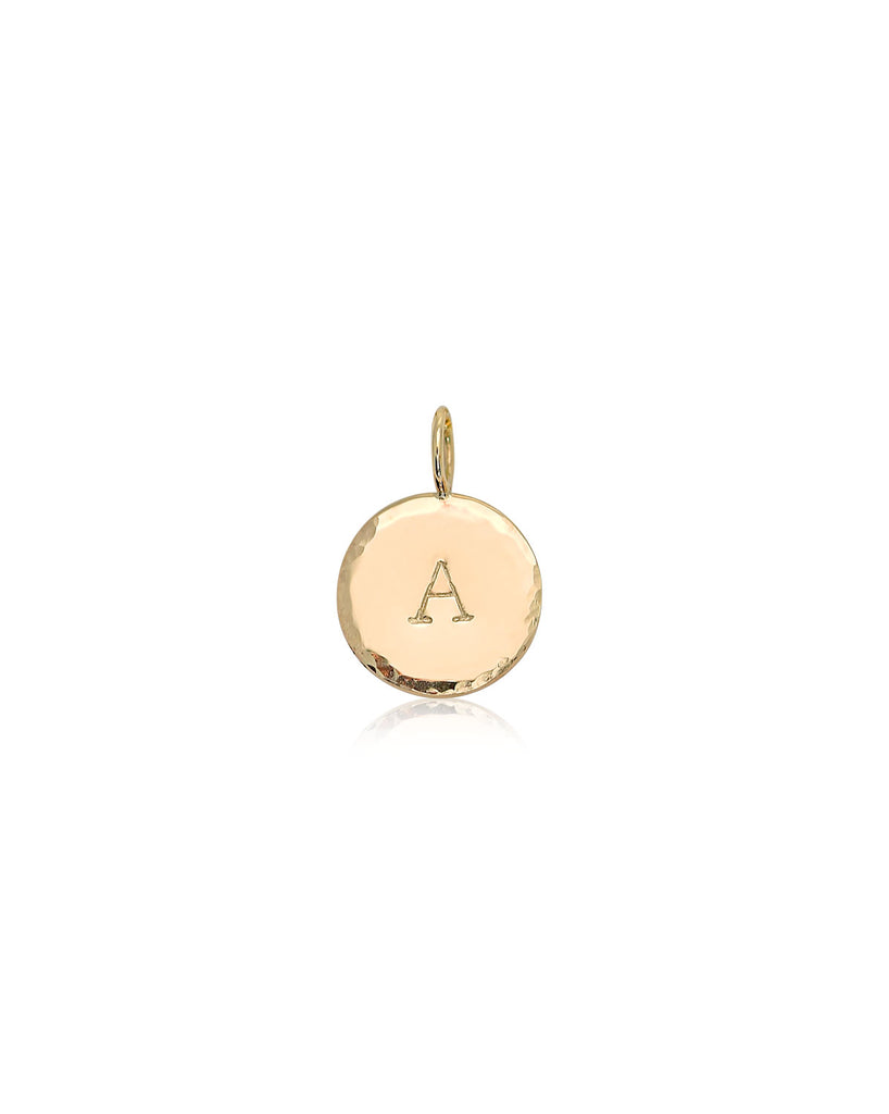 Halo Initial Pendant Stamped Letter Personalised 9k Gold Sit