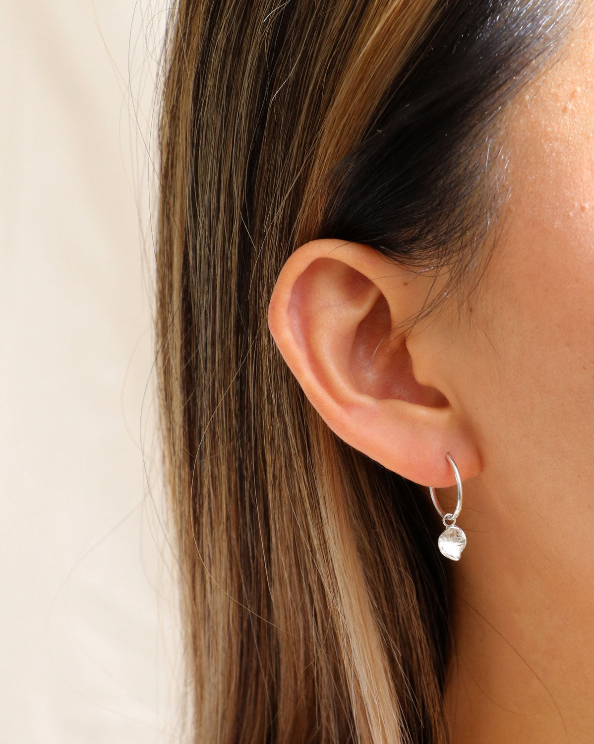 Molten Drop Hoop Earrings Sterling Silver Sit Wonder